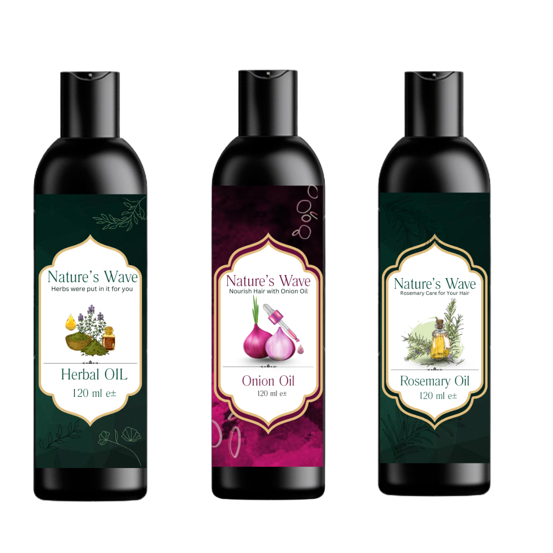 3 in 1 Herbal Hair Oil | Herbal Hair Oil , Onion Oil & Rosemary Hair Oil all 120 ml±